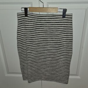 Ann Taylor Black & White Striped Pencil Skirt